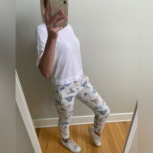 Roots Bird Pattern Jogger Pants mint condition